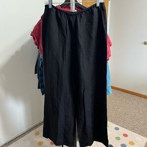 Flax Black Linen Wide Leg Pants